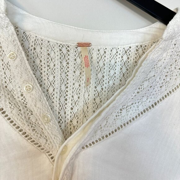 FREE PEOPLE Sachi Long Sleeve Ruffle Minidress in Ivory Size Small - Picture 7 of 16